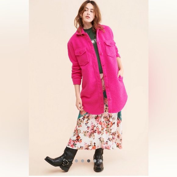 Anthropologie Jackets & Blazers - Anthropologie RD Style Pink Bouclé Shacket
